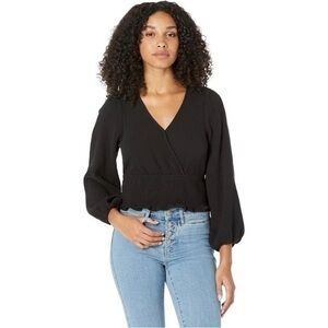 Madewell • NWT Solid Black Lightspun Smocked Julienne Blouse